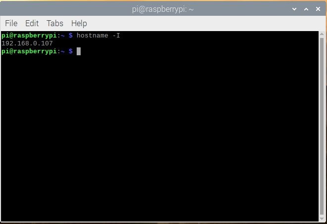 IP address in terminal