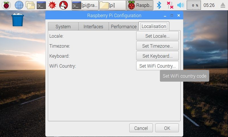 WIFI configuration interface