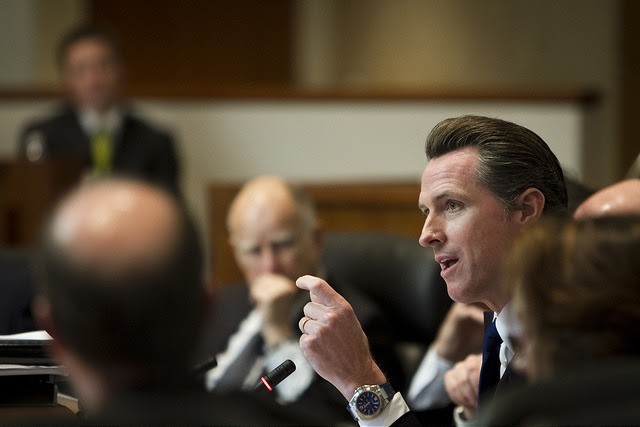 Gavin Newsom discussing education policy