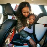 Diverse group of families participating in the Goodwill Easter Seals Car Seat Safety Program