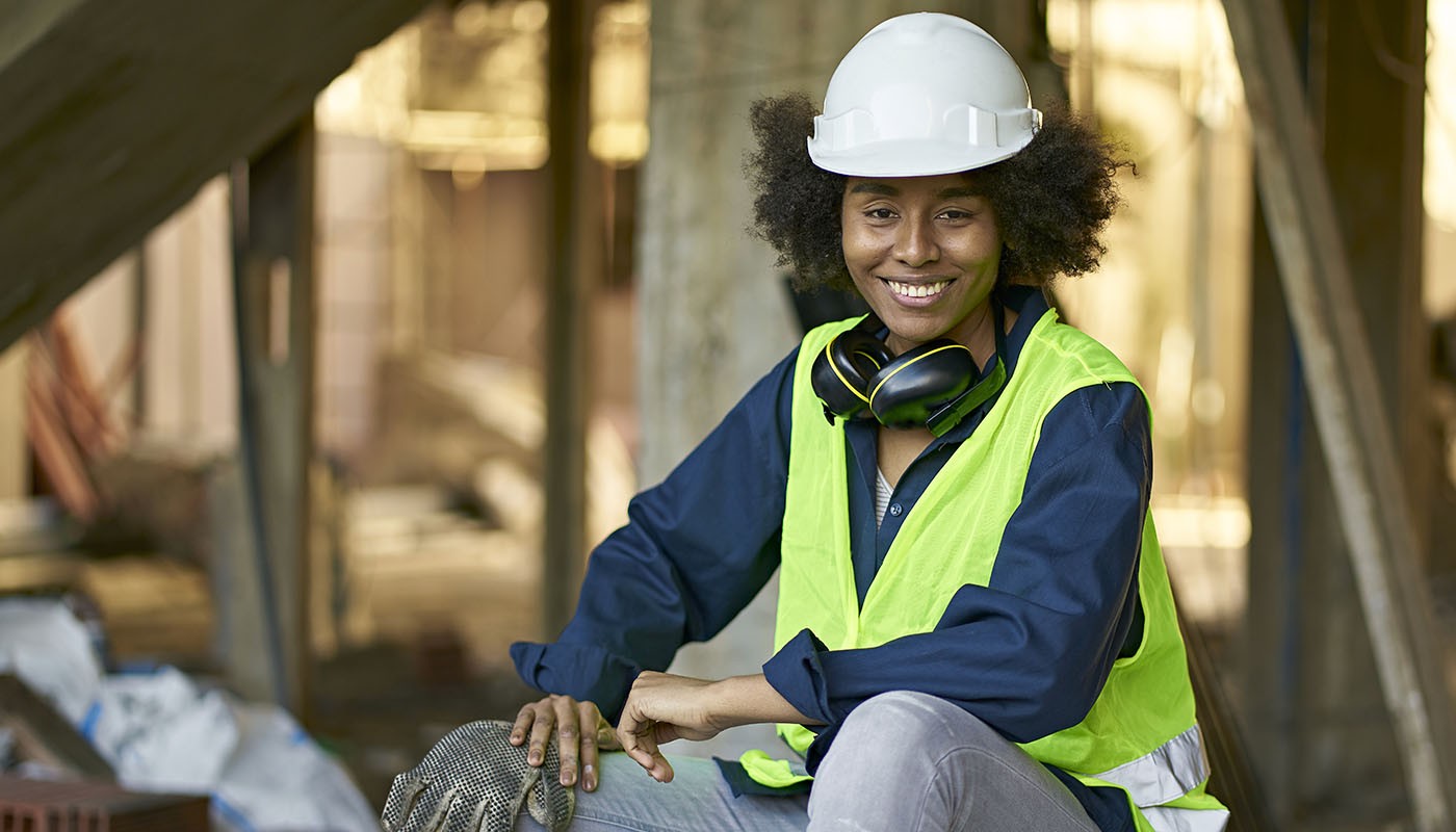 Construction workers collaborating on site