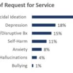 Bar graph showing Virtual Crisis Care service requests and outcomes. Alt text: Bar graph illustrating the outcomes of Virtual Crisis Care service requests, demonstrating successful diversions from involuntary hospitalization.