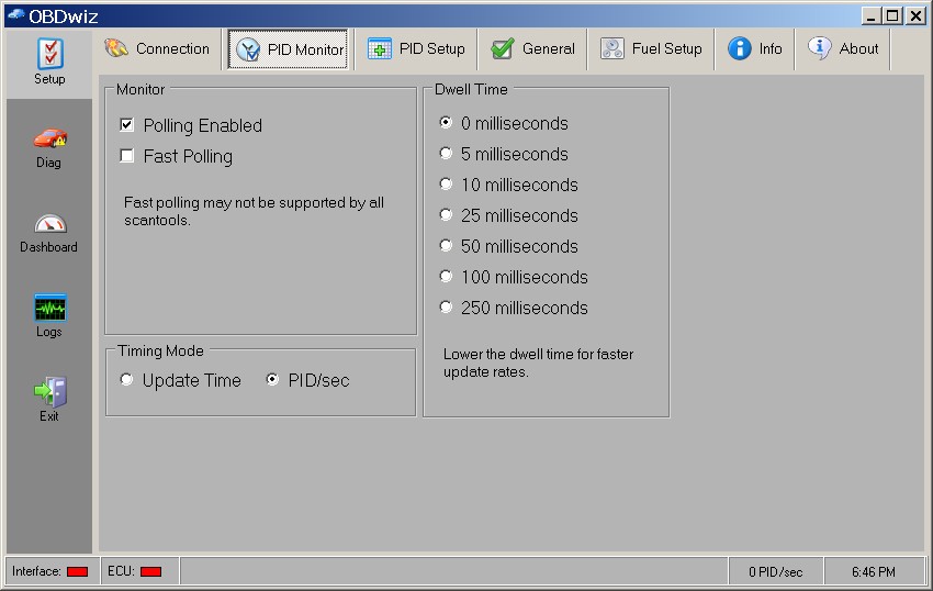 OBDWiz PID Monitor Setup